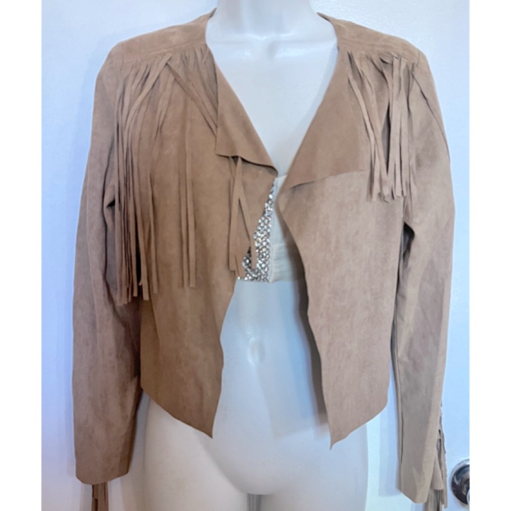 NWT fringe tan boho jacket